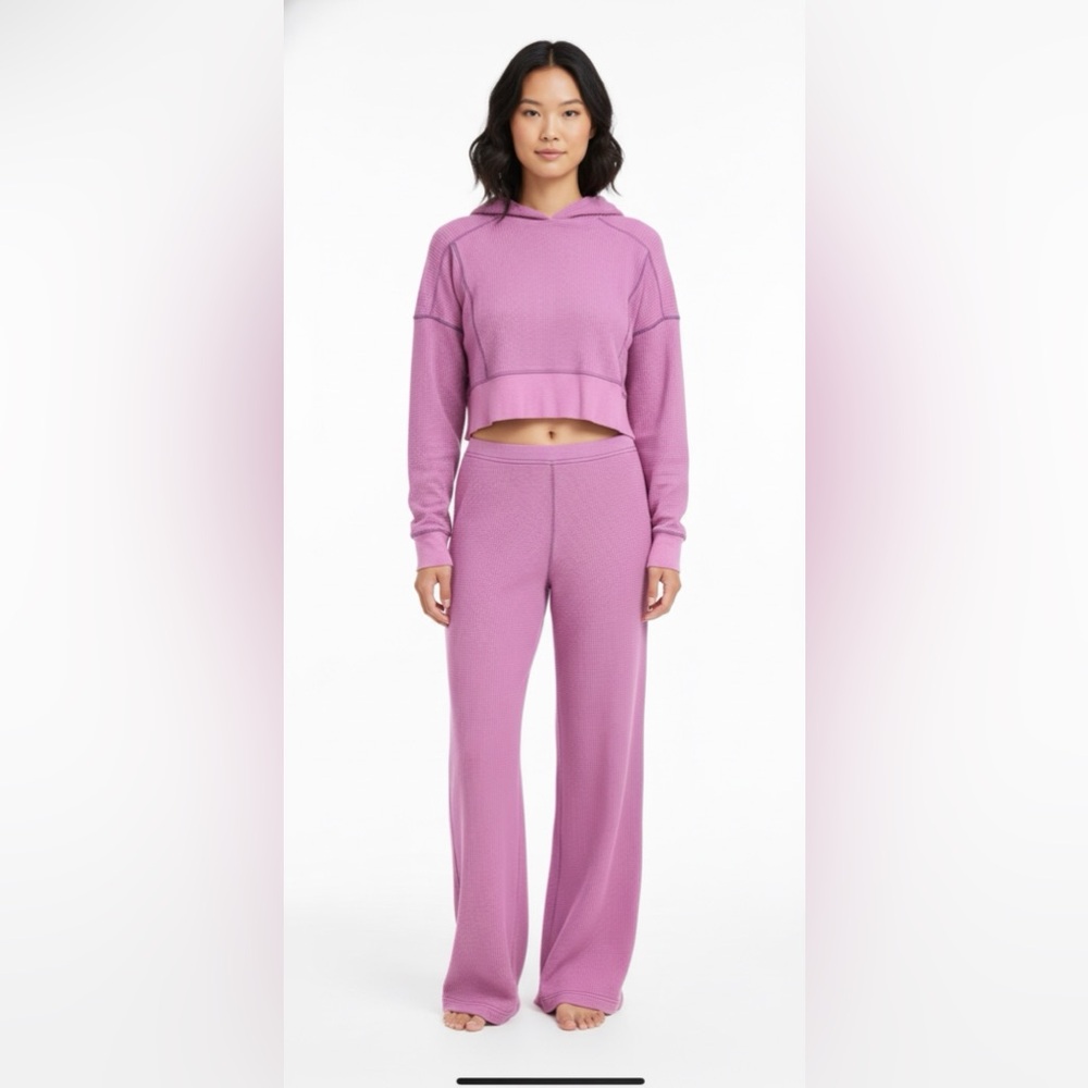 Urban Outfitters Pink Wide Leg Pants & Hoodie Set